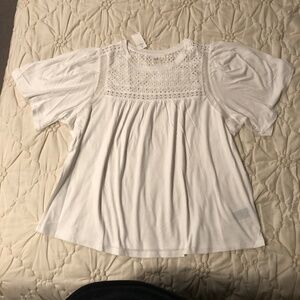 NWT GAP shirt top blouse with eyelet white Large L